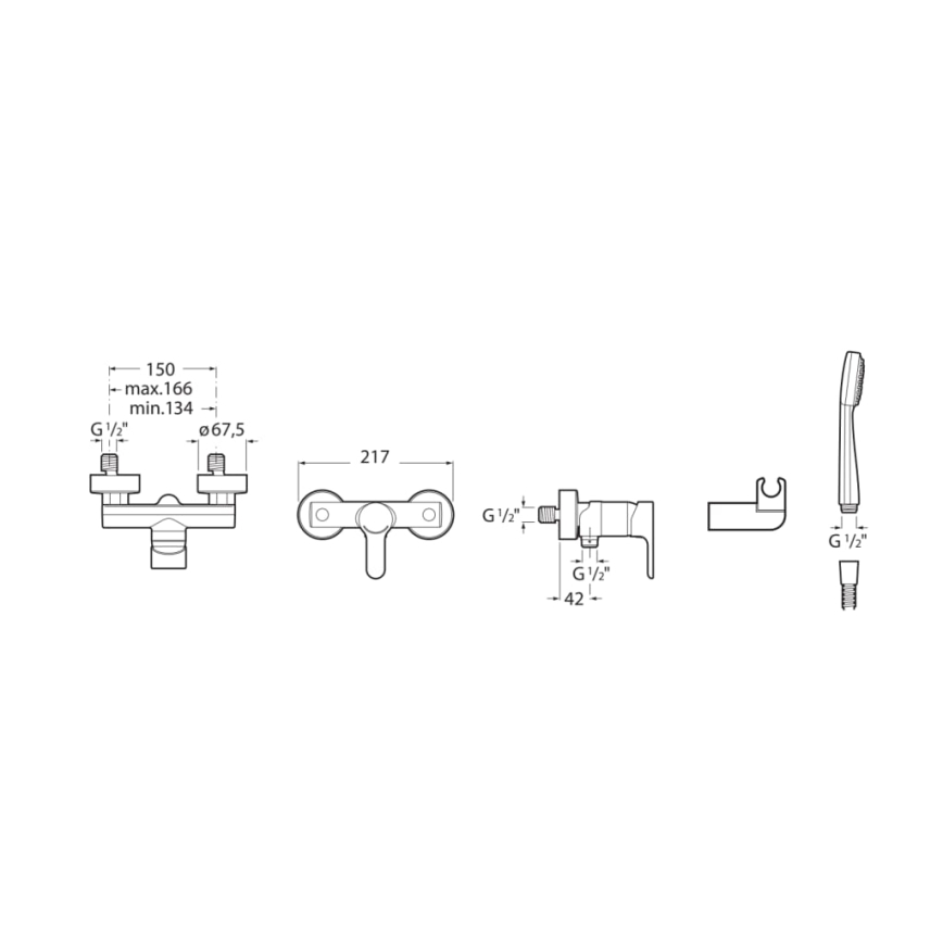 Roca A5A2009C02 - Set doccia con miscelatore L20, cromo lucido
