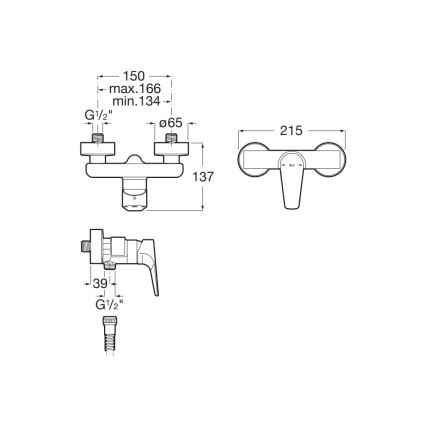 Roca A5A2190C00 - Miscelatore doccia ATLAS cromo lucido