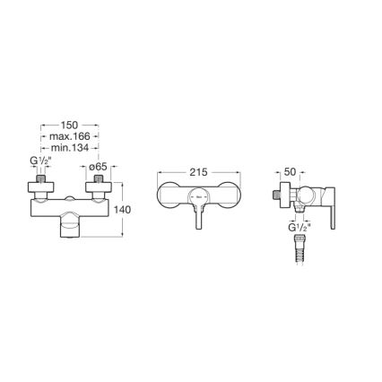 Roca A5A2196C00 - Miscelatore doccia NAIA cromo lucido