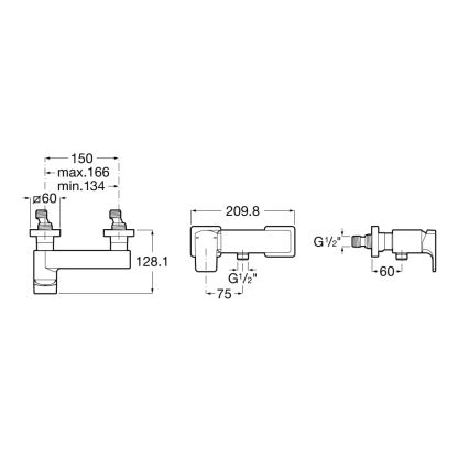 Roca A5A2D01C00 - Miscelatore doccia L90, finitura cromata lucida