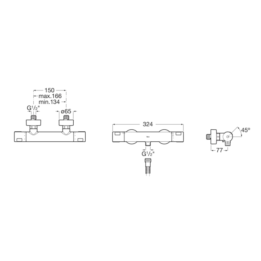 Roca A5A2E18C00 - Doccia termostatico tap T-500 cromo lucido