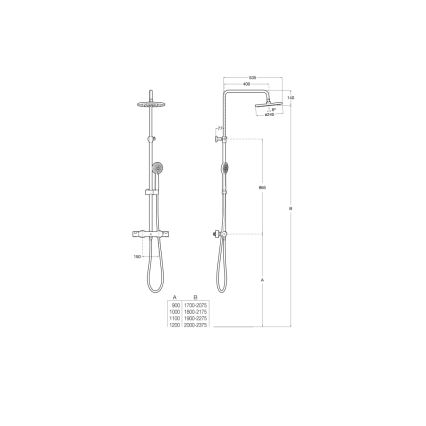 Roca A5A2F18C00 - Duschset mit Thermostatarmatur VICTORIA, glänzender Chrom