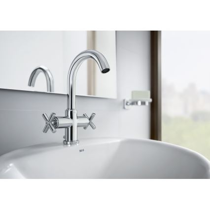 Roca A5A3043C00 - Rubinetto del lavandino + con scarico LOFT 27 cm cromo lucido