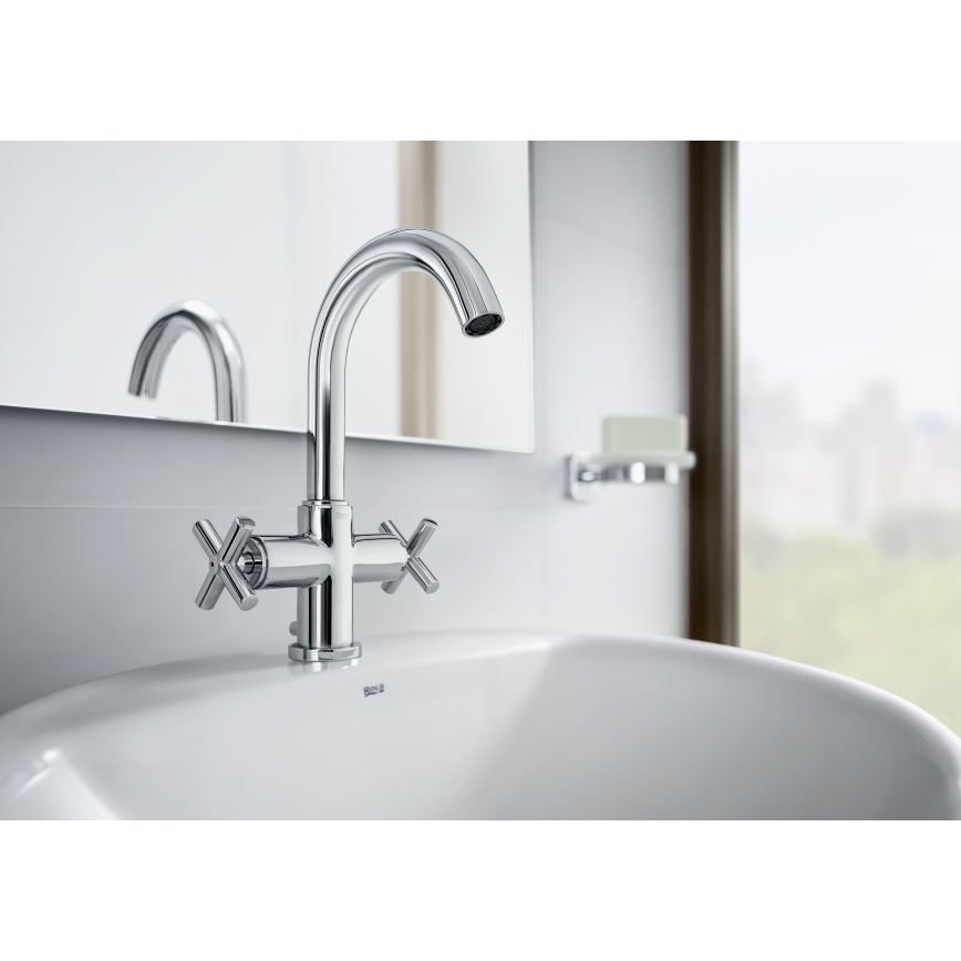 Roca A5A3043C00 - Rubinetto del lavandino + con scarico LOFT 27 cm cromo lucido