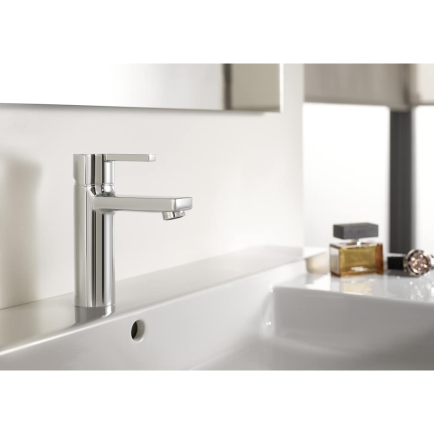 Roca A5A3296C00 - Mitigeur pour lavabo avec bonde NAIA 16,7 cm, chrome brillant