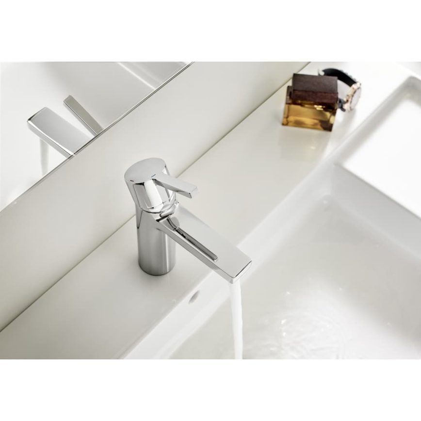 Roca A5A3296C00 - Waschtischarmatur + Ablaufgarnitur NAIA 16,7 cm Hochglanz-Chrom