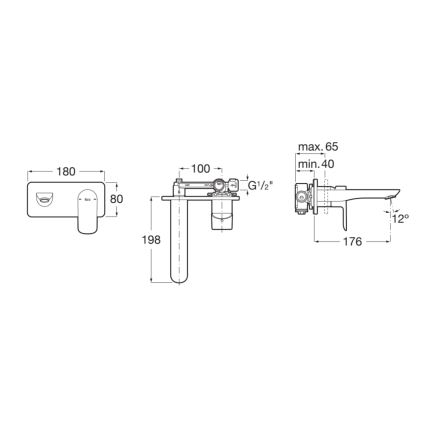 Roca A5A356EC00 - Miscelatore per vasca da incasso CALA, cromo lucido