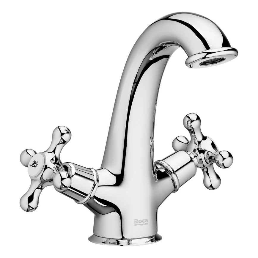Roca A5A3A4BC00 - Rubinetto del lavandino + con scarico CARMEN 17,8 cm cromo lucido