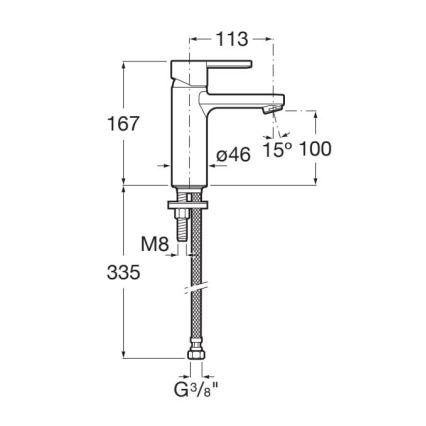 Roca A5A3A96CN0 - Rubinetto per lavabo NAIA 16,7 cm Cold Start/nero titanio