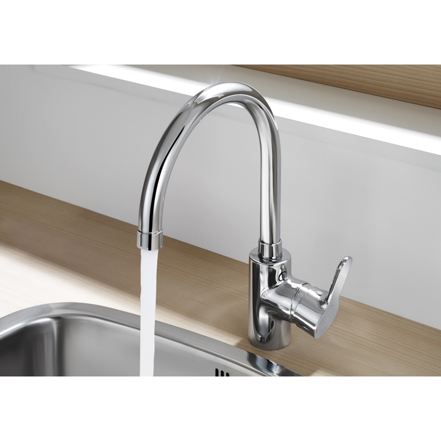 Roca A5A8409C00 - Rubinetto per lavello L20 32,5 cm cromo lucido