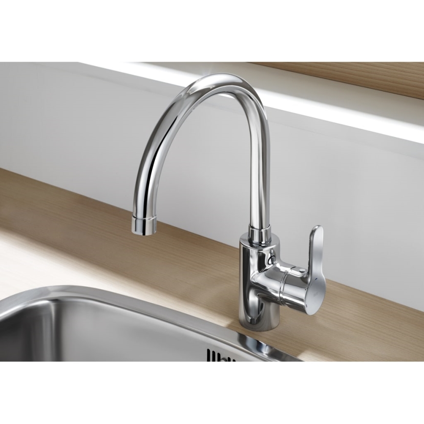 Roca A5A8409C00 - Rubinetto per lavello L20 32,5 cm cromo lucido