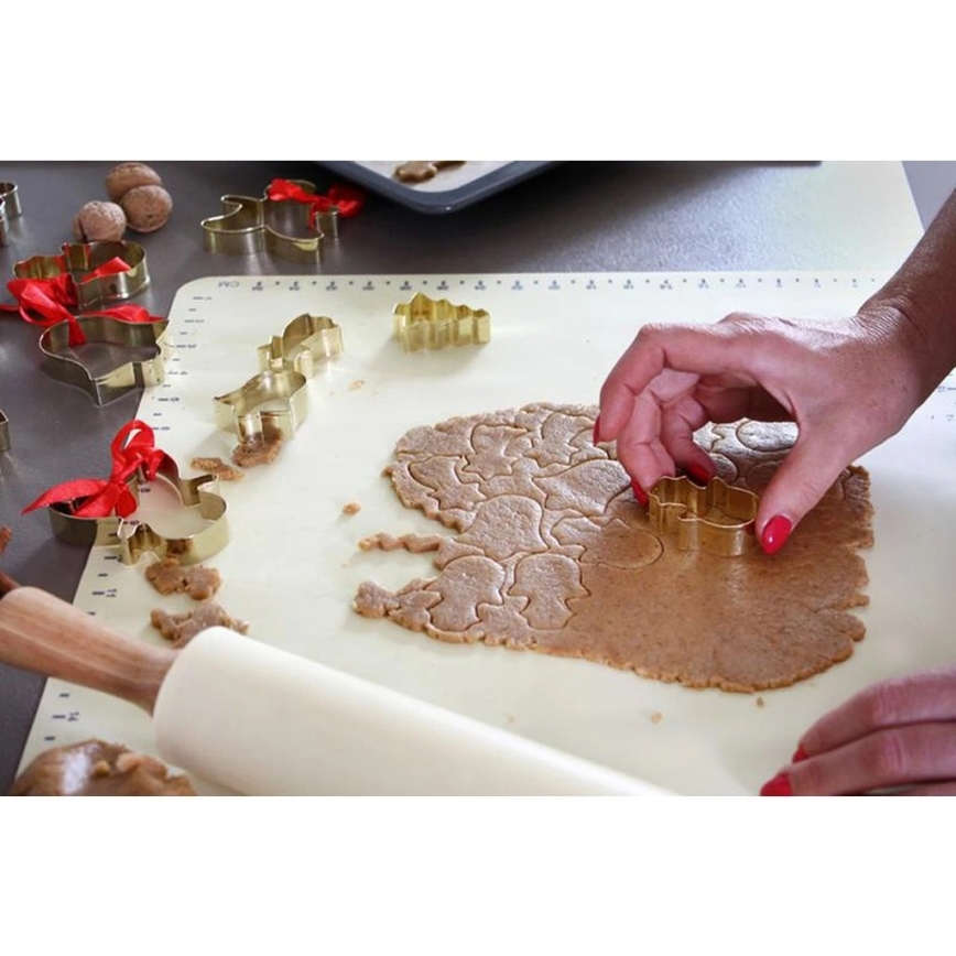 Rouleau en bois recouvert de silicone TORO, 43 cm — crème