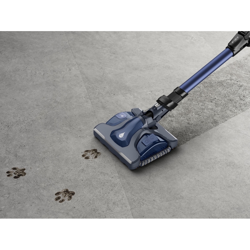 Rowenta - Aspirapolvere a bastone con uno spazzolone X-FORCE FLEX ANIMAL AQUA AUTO 3in1 480W/32,4V 2500 mAh blu