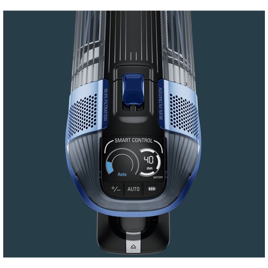 Rowenta - Aspirapolvere a bastone con uno spazzolone X-FORCE FLEX ANIMAL AQUA AUTO 3in1 480W/32,4V 2500 mAh blu