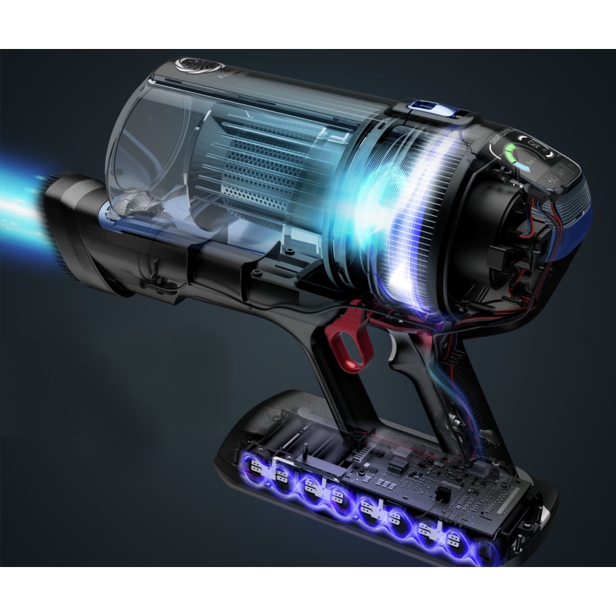 Rowenta - Aspirapolvere a bastone con uno spazzolone X-FORCE FLEX ANIMAL AQUA AUTO 3in1 480W/32,4V 2500 mAh blu