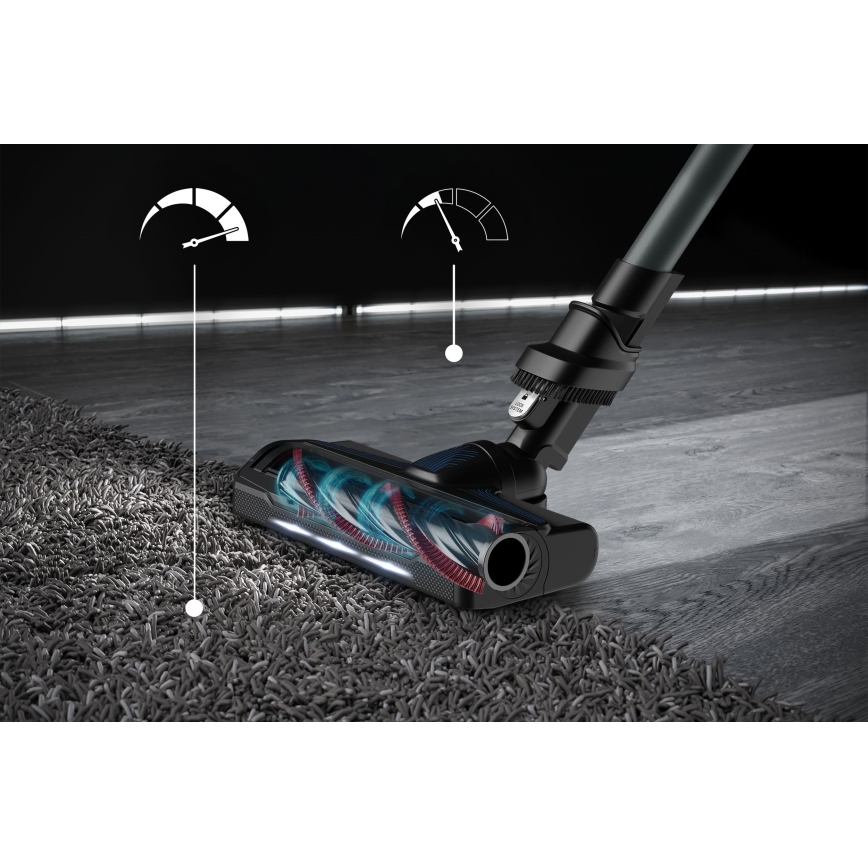 Rowenta - Aspirapolvere a bastone con uno spazzolone X-FORCE FLEX ANIMAL AQUA AUTO 4in1 250W/25,2V 2500 mAh nero/blu