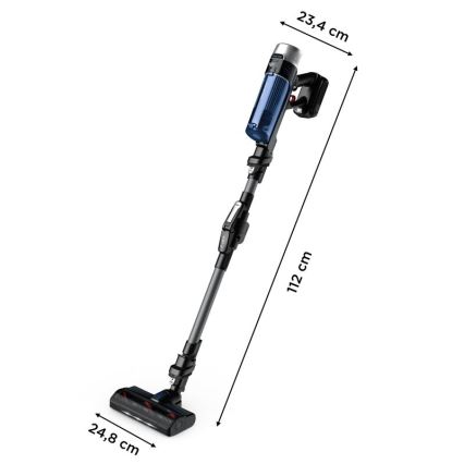 Rowenta - Aspirapolvere a bastone con uno spazzolone X-FORCE FLEX ANIMAL AQUA AUTO 4in1 250W/25,2V 2500 mAh nero/blu