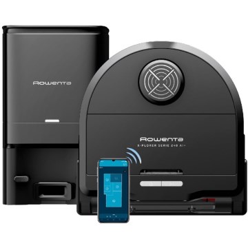 Rowenta - Aspirapolvere robot smart con uno spazzolone X-PLORER S240+ AI Animal & Allergy Wi-Fi 5200 mAh