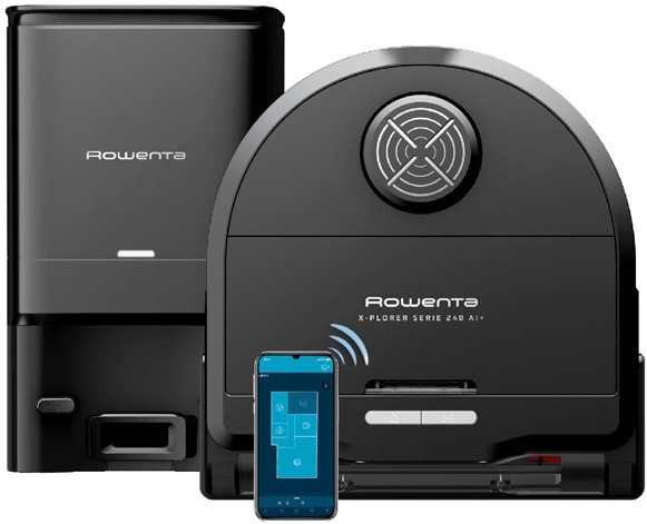 Rowenta - Aspirapolvere robot smart con uno spazzolone X-PLORER S240+ AI Animal & Allergy Wi-Fi 5200 mAh