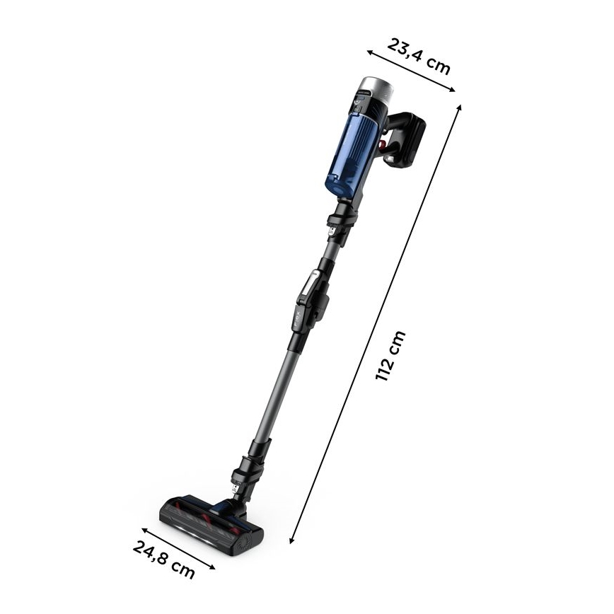 Rowenta - Aspirateur balai avec une serpillère X-FORCE FLEX ANIMAL AQUA AUTO 4en1 250W/25,2V 2500 mAh noir/bleu