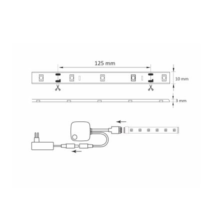 Ruban à intensité variable RGB LED Wi-fi + fonction musique LED/20W 5 m Tuya