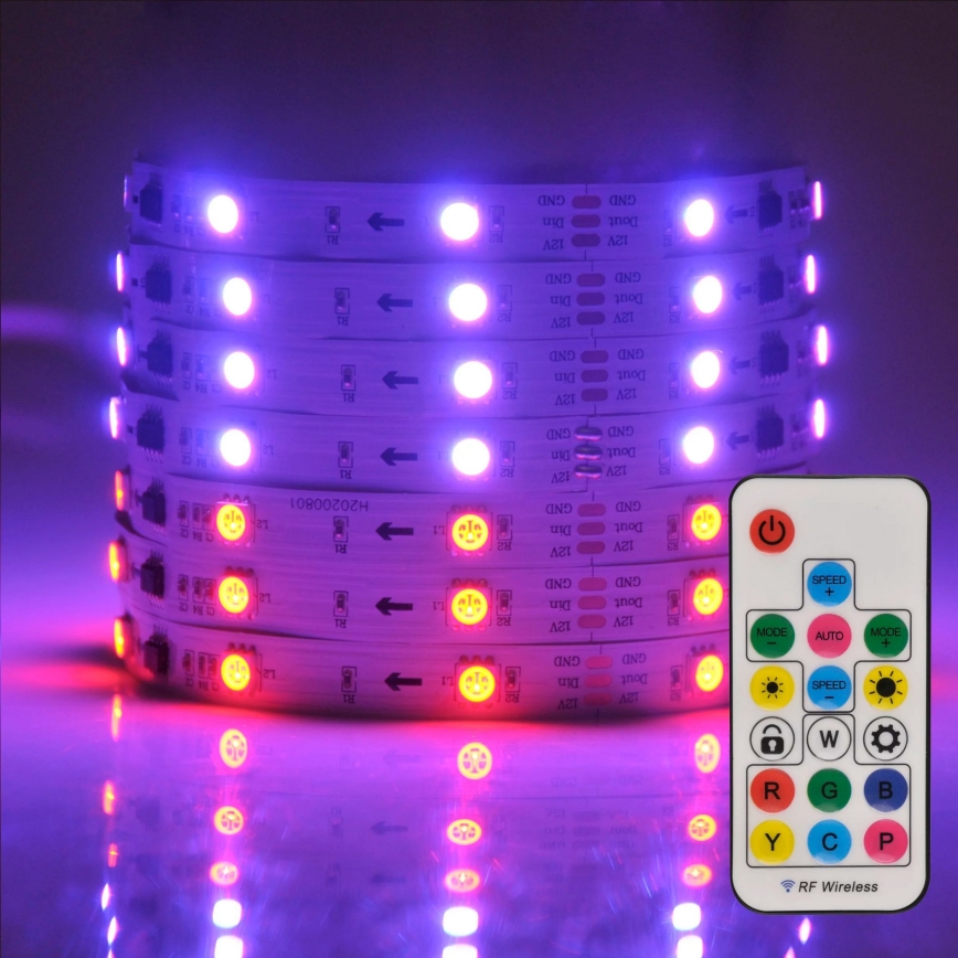 Ruban LED à intensité variable RVB MAGIC 2 m LED/12W/230V + télécommande