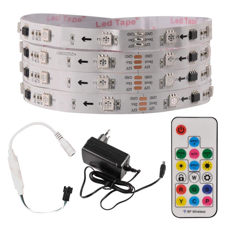 Ruban LED à intensité variable RVB MAGIC 2 m LED/12W/230V + télécommande