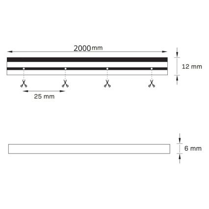 Ruban LED NEON 2 m LED/17W/12V IP65 bleu