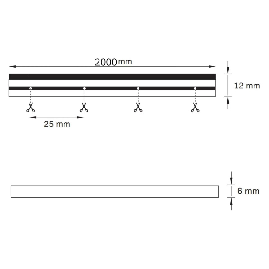 Ruban LED NEON 2 m LED/17W/12V IP65 bleu