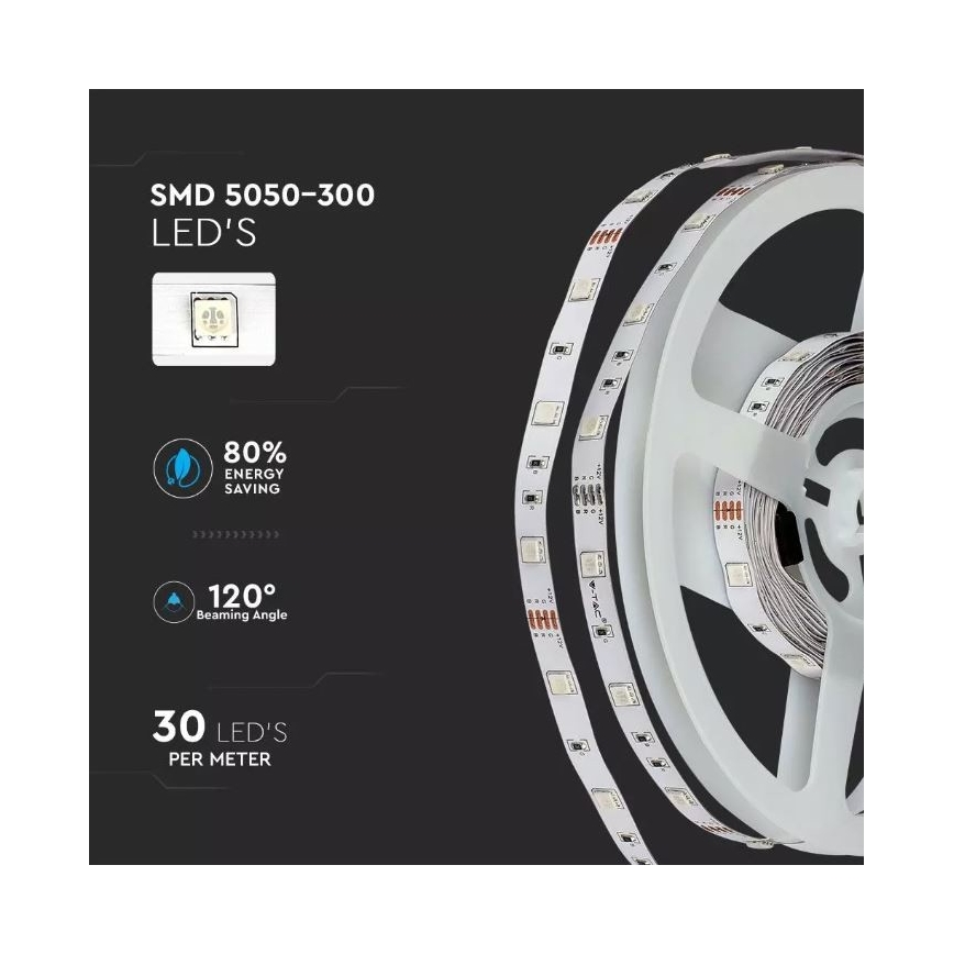 Ruban LED RVB à intensité variable 2x5m LED/4,8W/230V + télécommande