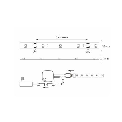 Ruban LED RVB à intensité variable Wi-fi + fonction musique LED/16W/230V 5 m Tuya