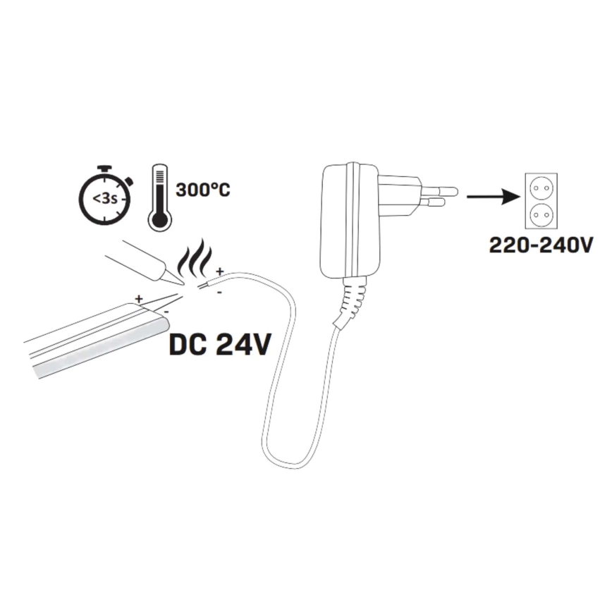 Ruban NEON 5m LED/48W/24V 4000K IP65