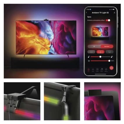 Ruban RGBIC à intensité variable pour TV GoSmart LED/24W/230V 55"