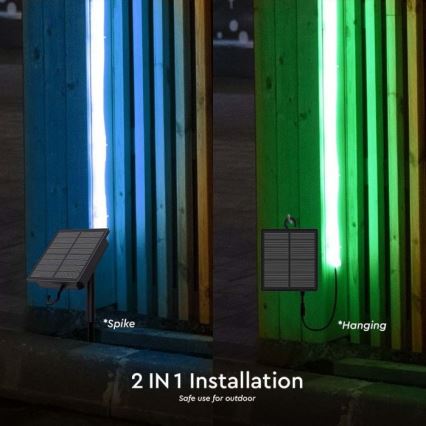 Ruban solaire RGB à intensité variable LED/1,2W/3,7V IP67 5m + télécommande