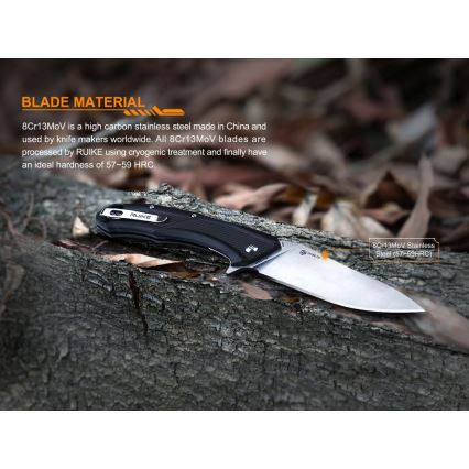Ruike RUD198PB - Coltello tascabile pieghevole 23,1 cm nero