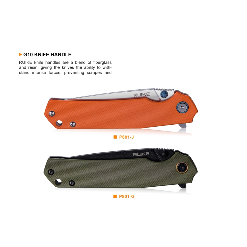 Ruike RUP801G - Coltello tascabile pieghevole 20 cm verde