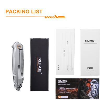 Ruike RUP831SSA - Coltello compatto pieghevole 19,5 cm argento