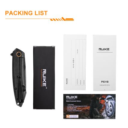 Ruike RUP831SSB - Folding compact Messer 19,5 cm schwarz