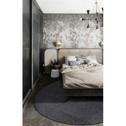 Runder Naturteppich FIR WOOL 160 cm 2600 g/m2 Anthrazit
