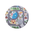 Rutschfester Kinderteppich ARES STREETS 160 cm grau/Stadt