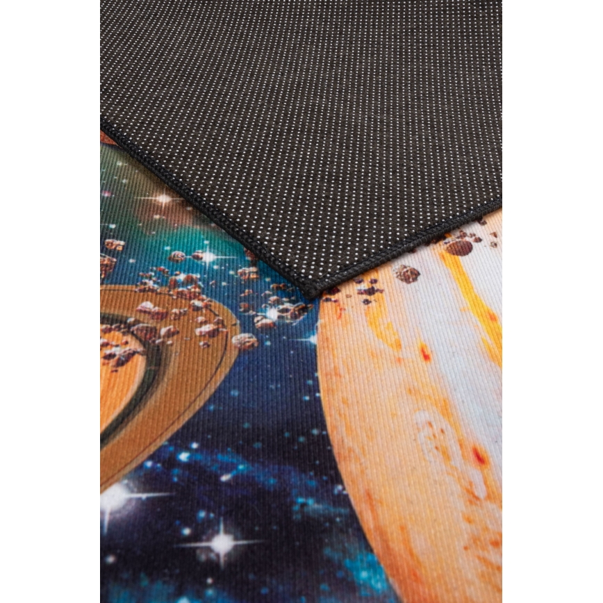 Rutschfester Kinderteppich PRINT 3D 80x150 cm Planeten/bunt