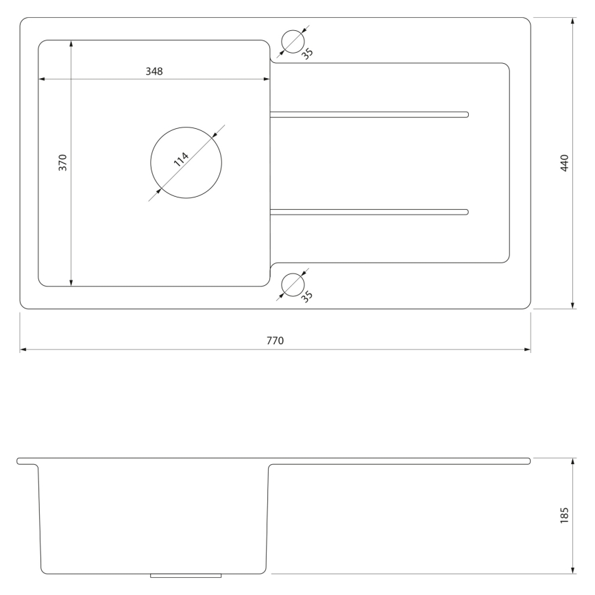 Samona - Lavello da cucina SAMONA 77x44 cm granito/beige