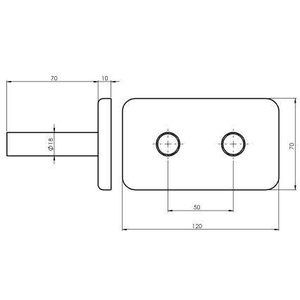 Sapho - Abdeckrosette für Mittelanschluss TWIN, gebürsteter Edelstahl