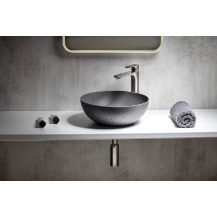 Sapho - Aufsatz-Waschbecken FORMIGO Ø 39 cm Beton/Anthrazit