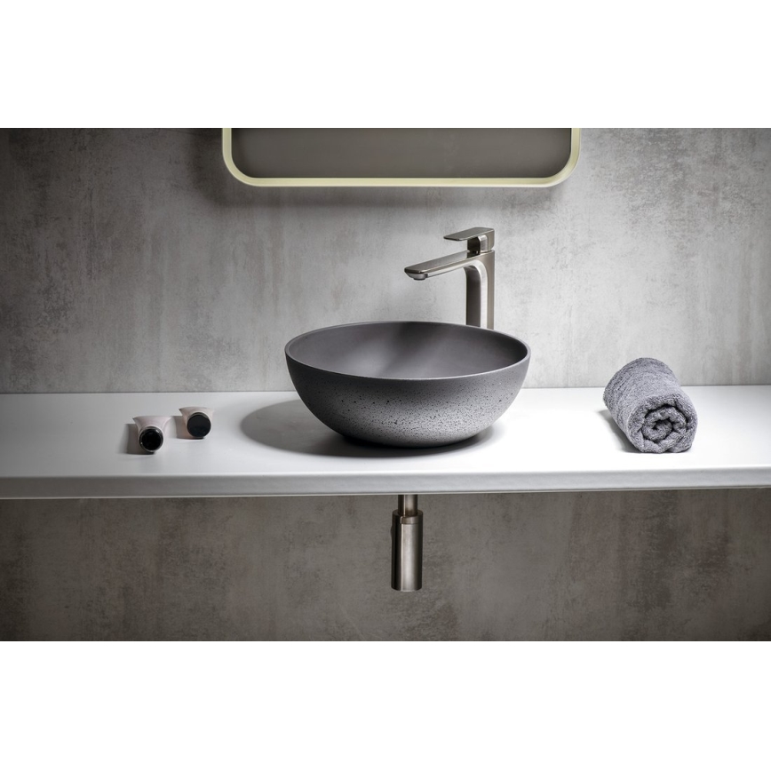 Sapho - Aufsatz-Waschbecken FORMIGO Ø 39 cm Beton/Anthrazit