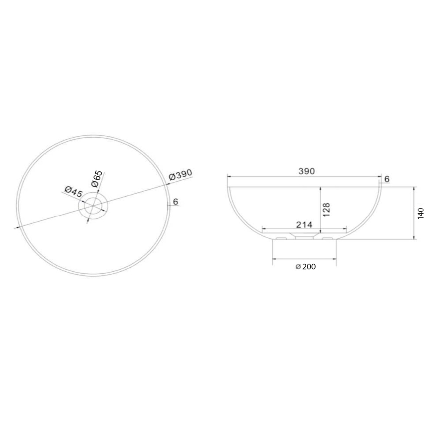 Sapho - Aufsatz-Waschbecken FORMIGO Ø 39 cm Beton/Anthrazit