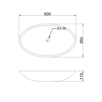 Sapho - Aufsatzwaschbecken BLOK 60x35 cm marquin/matt schwarz