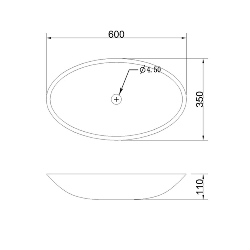 Sapho - Aufsatzwaschbecken BLOK 60x35 cm marquin/matt schwarz