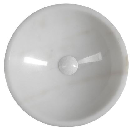 Sapho - Aufsatzwaschbecken BLOK Ø 40 cm Marmor/Weiß