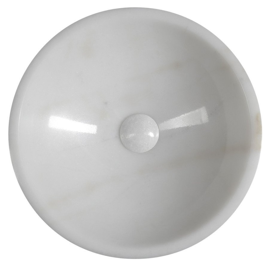 Sapho - Aufsatzwaschbecken BLOK Ø 40 cm Marmor/Weiß